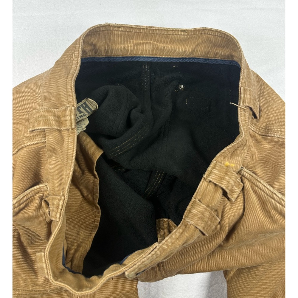 Duluth Trading Co Fleece Lined Tan Relaxed Fit Cargo Work Pants Brown Mens 38x32 - Picture 13 of 16